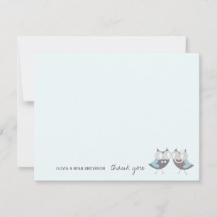 Whimsical Wedding Brown Owls Tree Branch Vielen Da Dankeskarte