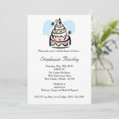 Whimsical Wedding Cake Bridal Dusche Einladung (Stehend Vorderseite)