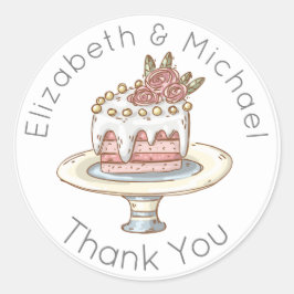 Whimsical Wedding Cake Vielen Dank für Ihr Interes Runder Aufkleber