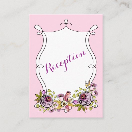 Whimsical Wedding Card | Aquarell Florals Begleitkarte (Vorderseite)