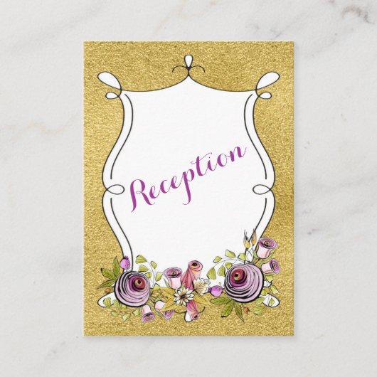 Whimsical Wedding Card | IMITATE Gold Foil Begleitkarte (Vorderseite)