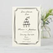 Whimsical Wedding Champagne Tower Einladung (Stehend Vorderseite)