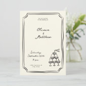 Whimsical Wedding Champagne Tower Einladung (Stehend Vorderseite)