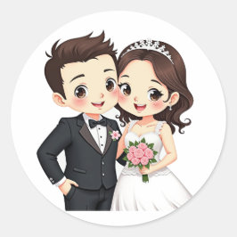 Whimsical Wedding Couple Stickers