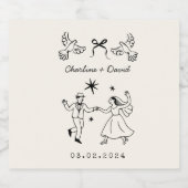 Whimsical Wedding Drink Bottle Label Alkoholflaschenetikett (Einzelnes Label)
