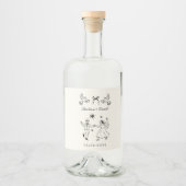 Whimsical Wedding Drink Bottle Label Alkoholflaschenetikett (Vorderseite)
