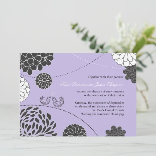 Whimsical Wedding Einladung (Stehend Vorderseite)