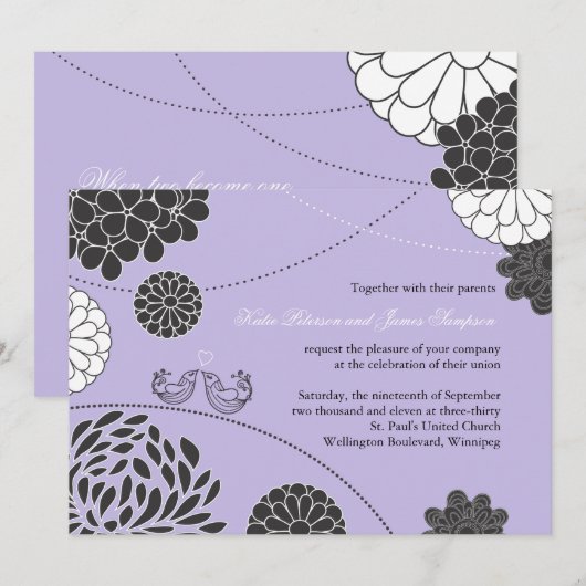 Whimsical Wedding Einladung (Vorne/Hinten)