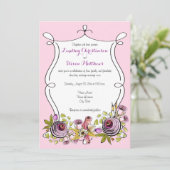 Whimsical Wedding Einladung | Aquarell Florals (Stehend Vorderseite)