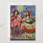 Whimsical Wedding Einladung farbenfroh einzigartig (Rückseite)