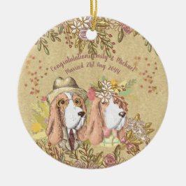 Whimsical Wedding Geschenk Basset Hound Bride Groo Keramik Ornament