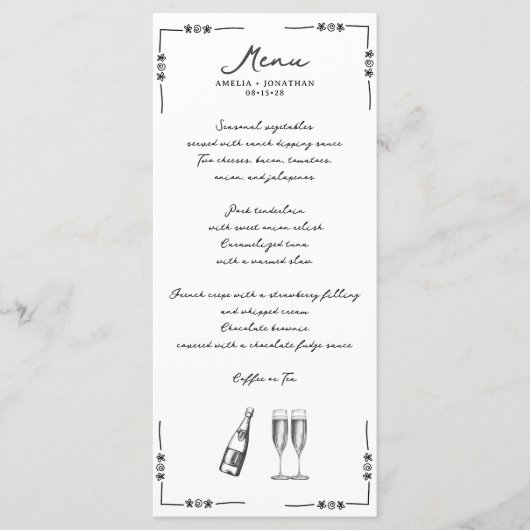 Whimsical Wedding Menu Menükarte (Vorderseite)