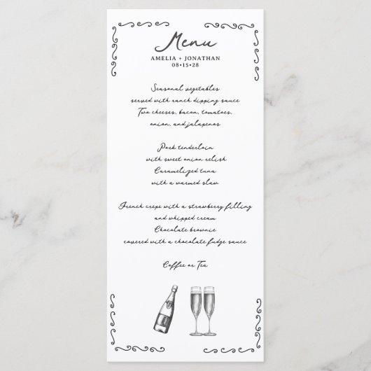 Whimsical Wedding Menu Menükarte (Vorderseite)