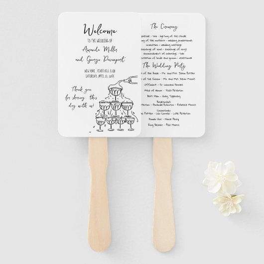 Whimsical Wedding Programmfan Fächer (Vorne und Hinten)