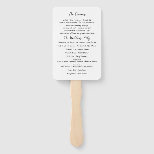 Whimsical Wedding Programmfan Fächer (Rückseite)