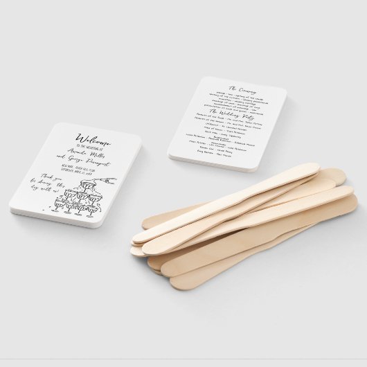 Whimsical Wedding Programmfan Fächer (Non-assembled)