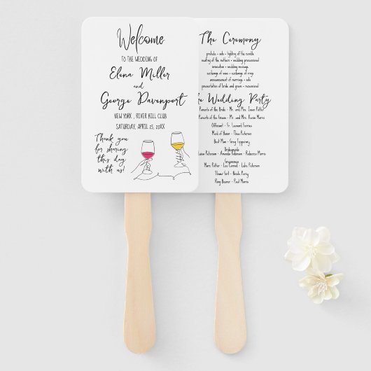 Whimsical Wedding Programmfan Fächer (Vorne und Hinten)