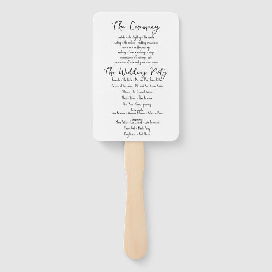 Whimsical Wedding Programmfan Fächer (Rückseite)