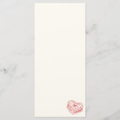 Whimsical Wedding Red Heat Wedding Menu Menükarte (Rückseite)