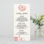 Whimsical Wedding Red Heat Wedding Menu Menükarte (Stehend Vorderseite)