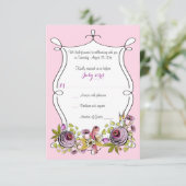 Whimsical Wedding RSVP Card | Aquarell Florals Einladung (Stehend Vorderseite)