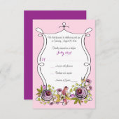 Whimsical Wedding RSVP Card | Aquarell Florals Einladung (Vorne/Hinten)