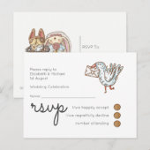 Whimsical Wedding RSVP Postcard Einladungspostkarte (Vorne/Hinten)