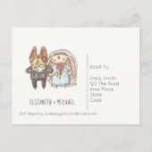 Whimsical Wedding RSVP Postcard Einladungspostkarte (Rückseite)