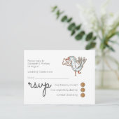Whimsical Wedding RSVP Postcard Einladungspostkarte (Stehend Vorderseite)