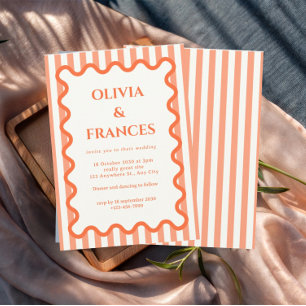 Whimsical Wedding Suite, Wavy Einladung