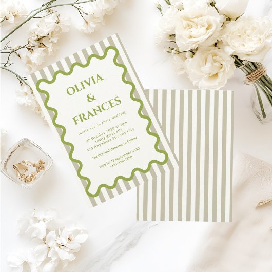 Whimsical Wedding Suite, Wavy Einladung