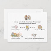 Whimsical Wedding Timeline Doodle Art Einladungen (Vorne/Hinten)