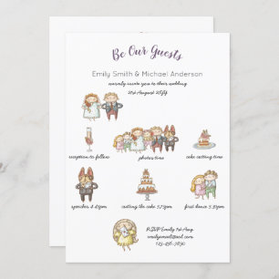 Whimsical Wedding Timeline Doodle Art Einladungen