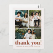 Whimsical Wedding Vielen Dank Terracotta Drei Foto Postkarte (Vorne/Hinten)