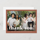 Whimsical Wedding Vielen Dank Terracotta Zwei Foto Postkarte (Vorne/Hinten)