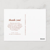 Whimsical Wedding Vielen Dank Terracotta Zwei Foto Postkarte (Rückseite)