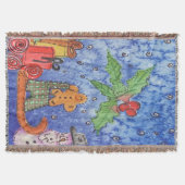 Whimsical Weihnachten Cheer Aquarellmalerei Decke (Vorderseite)