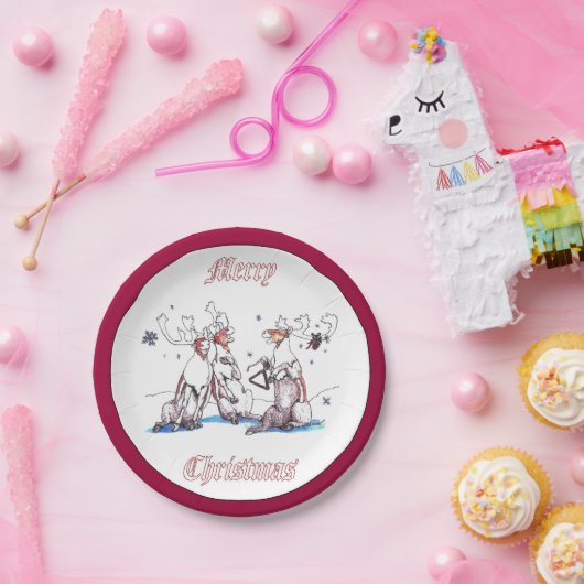 Whimsical Weihnachten singen Karibik Servieren Pappteller (Party)