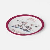 Whimsical Weihnachten singen Karibik Servieren Pappteller (Schrägansicht)