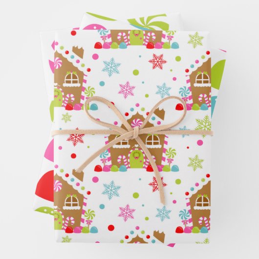 Whimsical Weihnachts Candy Patterns Geschenkpapier Set (Beispiel)