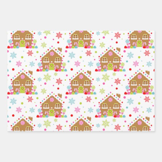 Whimsical Weihnachts Candy Patterns Geschenkpapier Set (Vorderseite)