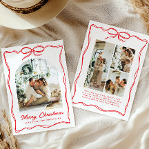 Whimsical Weihnachts-Foto handGezeichnet Bow Ribbo