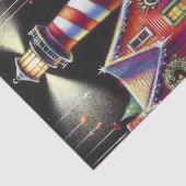 Whimsical Weihnachts-Leuchtturm Lila Decoupage Seidenpapier (Ausschnitt)