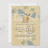 Whimsical Weihnachts-Party Lasse LIT Rustikal Einladung (Vorderseite)