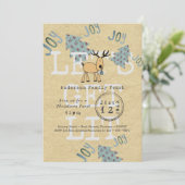 Whimsical Weihnachts-Party Lasse LIT Rustikal Einladung (Stehend Vorderseite)