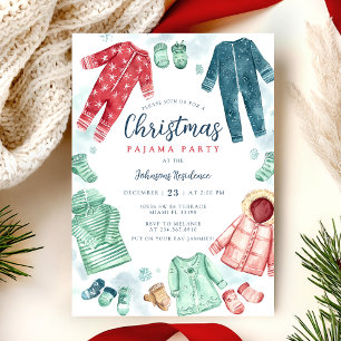 Whimsical Weihnachts-Pyjama-Party-Einladung Einladung