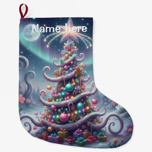 Whimsical Weihnachtsbaum -  Großer Weihnachtsstrumpf (Vorderseite)