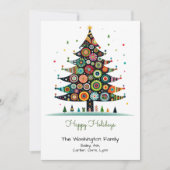 Whimsical Weihnachtsbaum Illustration Happy Feiertagskarte (Vorderseite)