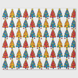 Whimsical-Weihnachtsbäume Geschenkpapier