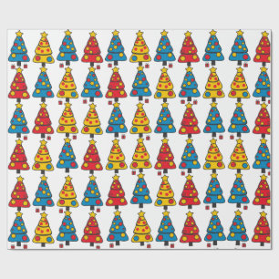 Whimsical-Weihnachtsbäume Geschenkpapier